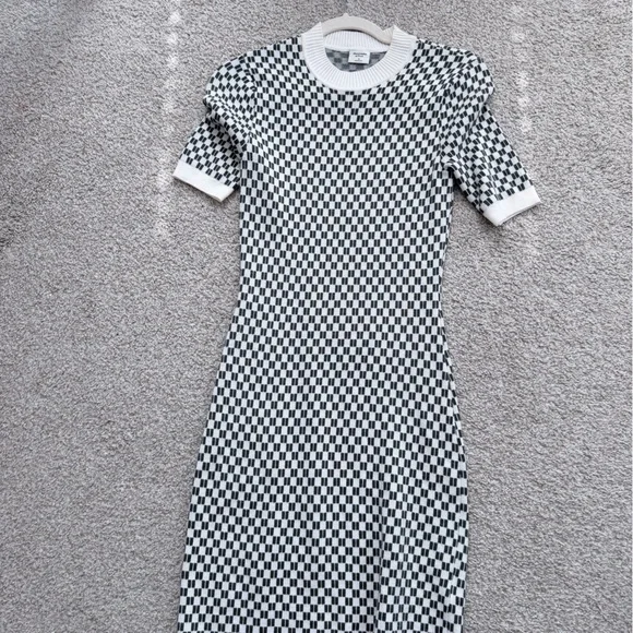 Abercrombie & Fitch Black and White Checkered Mini Dress - Picture 1 of 2